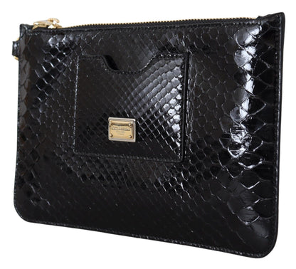 Luxurious Dolce & Gabbana wristlet wallet with zipper closure and internal mirror