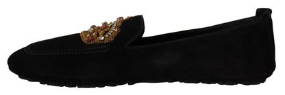 Boasting classic black leather adorned with opulent gold crystal embroidery