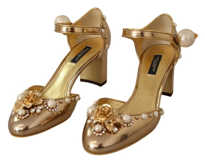Luxurious ankle strap pumps with sparkling crystal embellishments