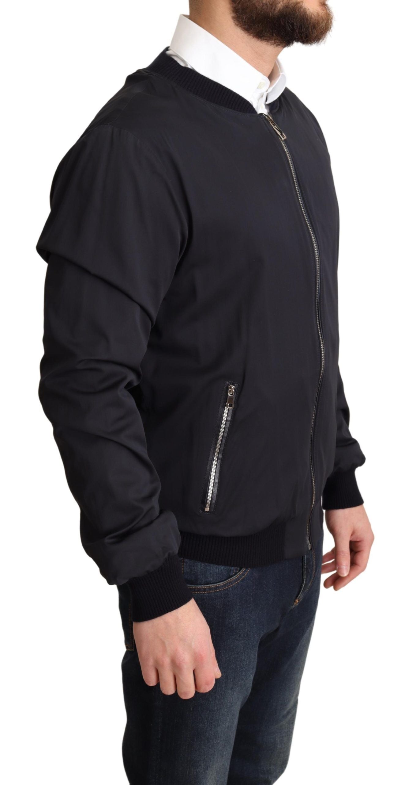 Luxurious Dolce & Gabbana Bomber Jacket with Full Zipper Closure