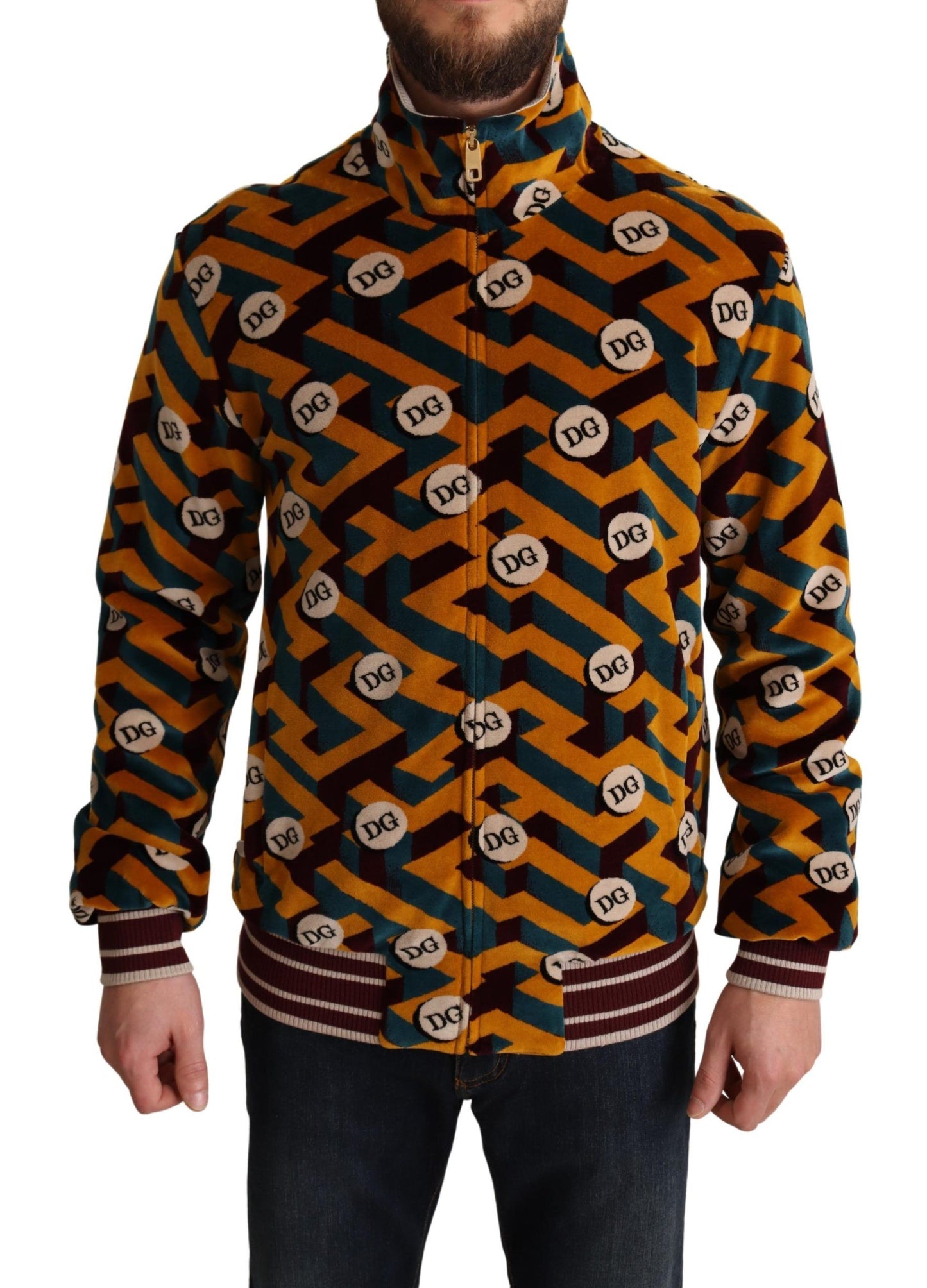 Dolce & Gabbana Elegant Multicolor Zip Sweater made in Italy