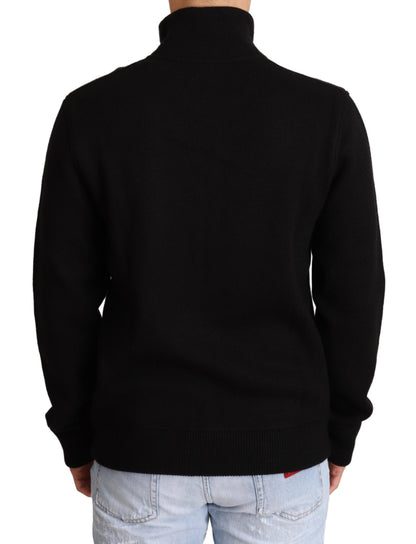 Luxurious Italian-made sweater with full zip closure and iconic logo