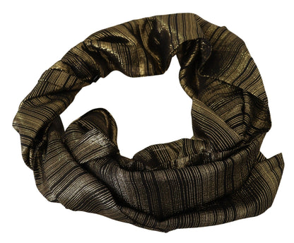 Luxurious Dolce & Gabbana Elegant Gold Silk Blend Scarf made in Italy