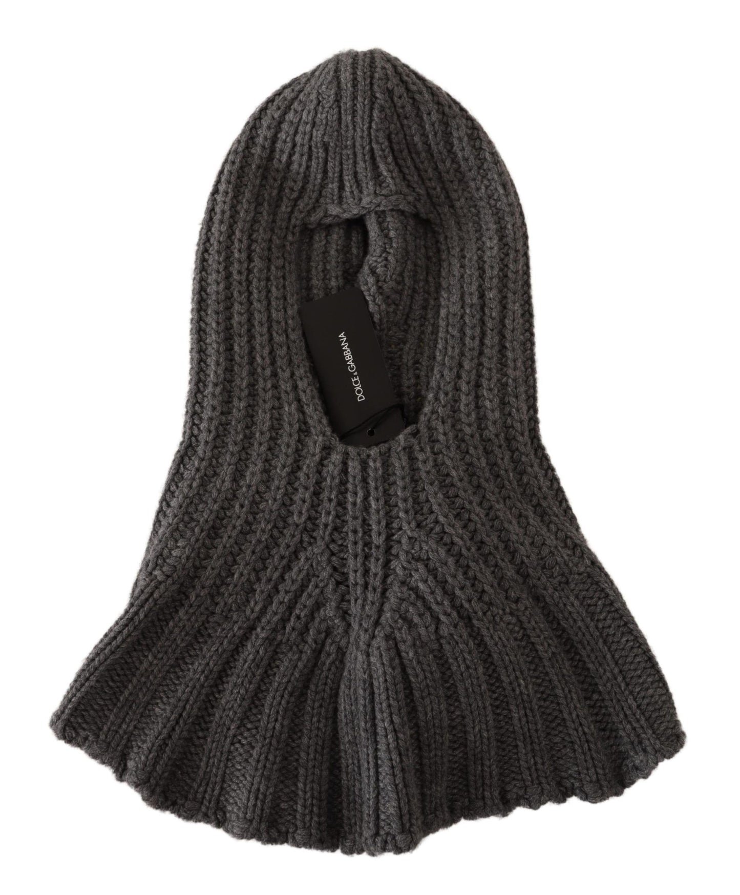 Versatile gray hood scarf for women, expertly crafted in Italy