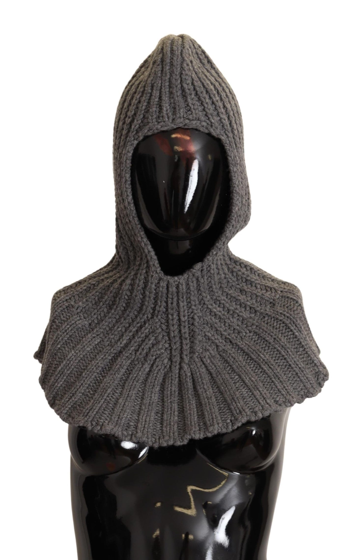 Exquisite gray Dolce & Gabbana cashmere hood scarf made in Italy