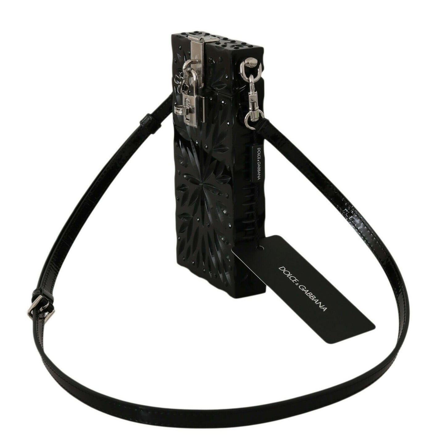 Italian-made Dolce & Gabbana Cigarette Case Holder crafted from Crystal, Plexiglass, and Leather