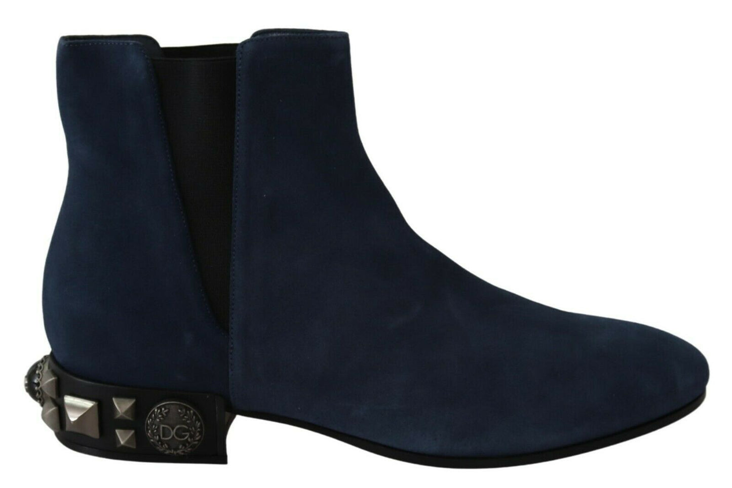 Exquisite pre-owned Dolce & Gabbana mid-calf boots in striking blue suede