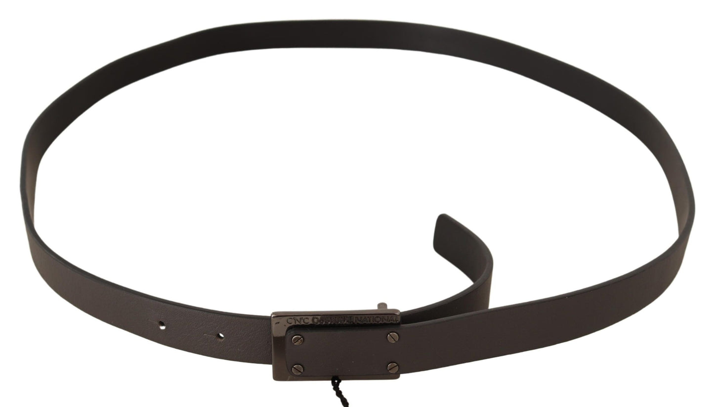  New Costume National leather belt with tags and logo buckle