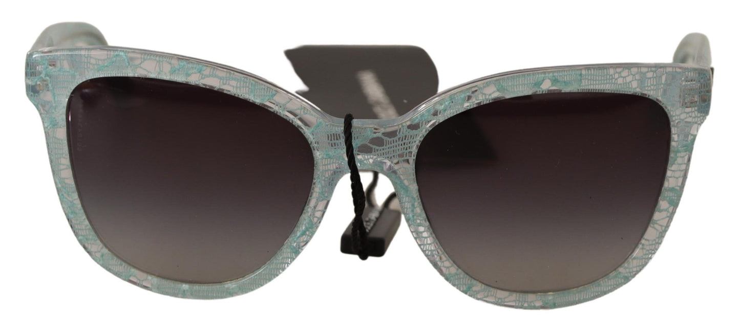 Luxurious Italian craftsmanship with shimmering crystal acetate and lace detail