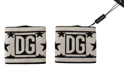 Sophisticated black and white wristbands with iconic embroidered logo