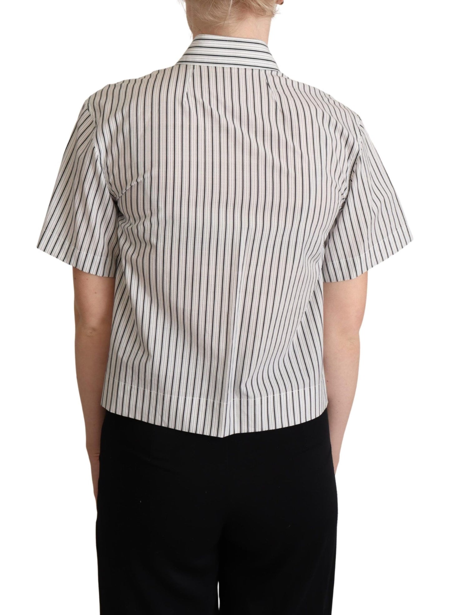 Sophisticated and Timeless Monochrome Striped Polo Shirt