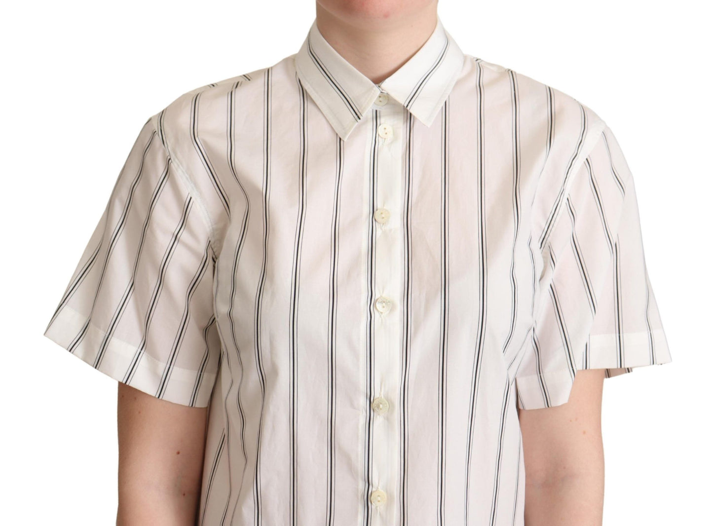 New striped cotton polo top, embodying sophistication and style