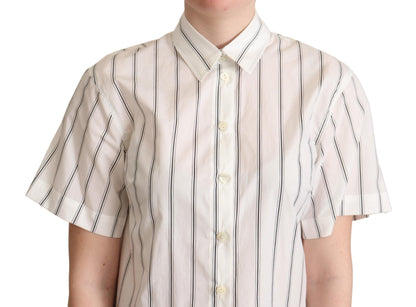 New striped cotton polo top, embodying sophistication and style