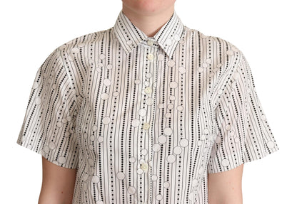 Versatile and luxurious white polo top boasting Italian craftsmanship and understated glamour
