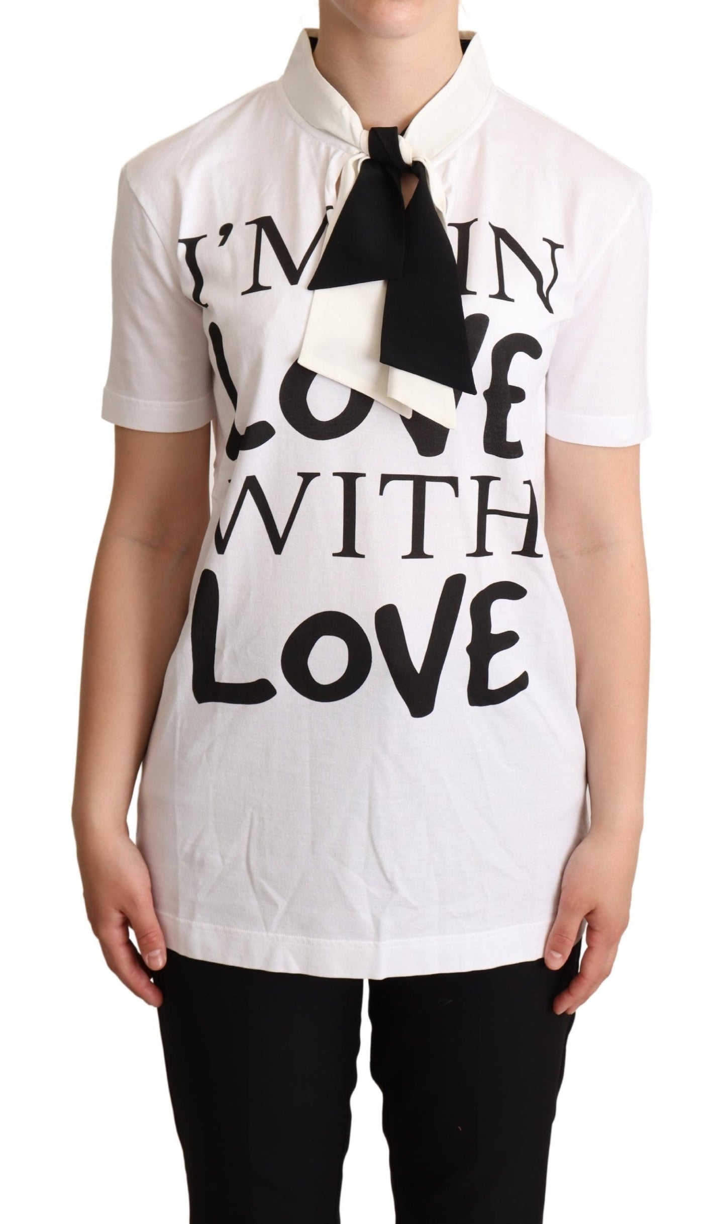 Elegant white t-shirt crafted from a premium blend of soft cotton and durable silk by Dolce & Gabbana, offering both comfort and high fashion appeal
