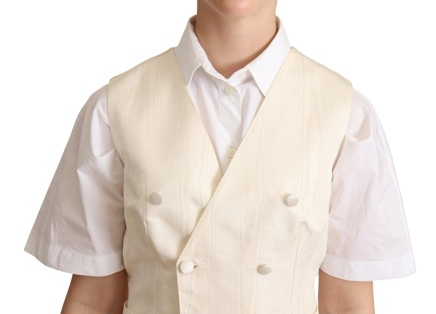 Side view of Dolce & Gabbana Sleeveless Vest showing the luxurious tailoring and Italian craftsmanship
