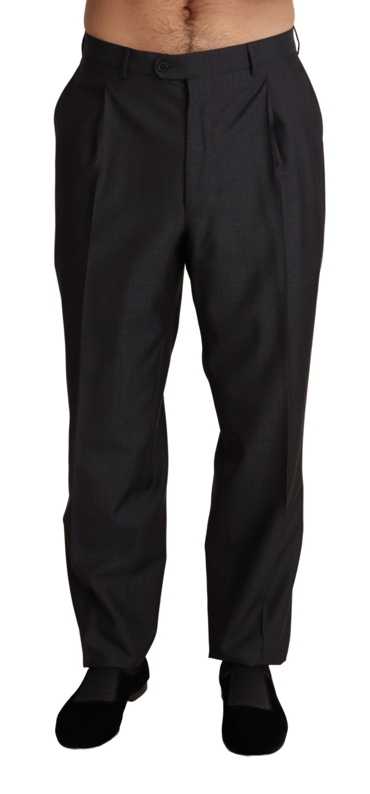 Dolce & Gabbana gray dress trousers with zip and button closure