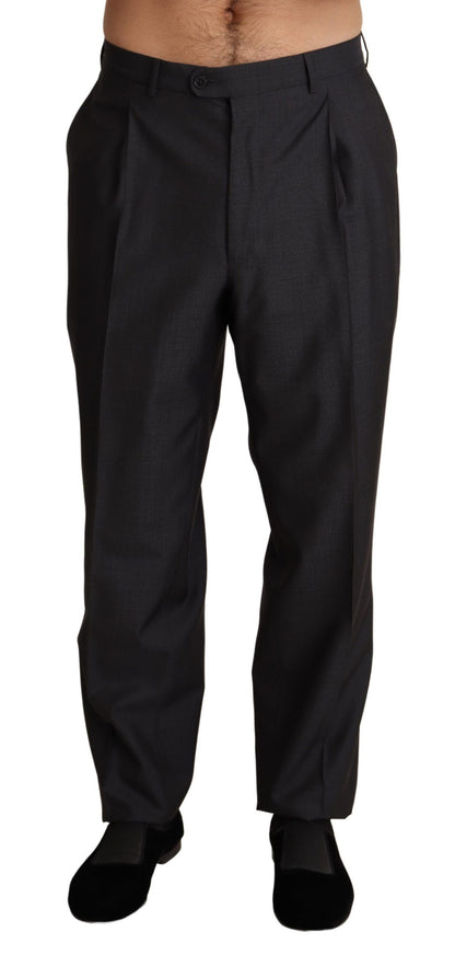 Dolce & Gabbana gray dress trousers with zip and button closure