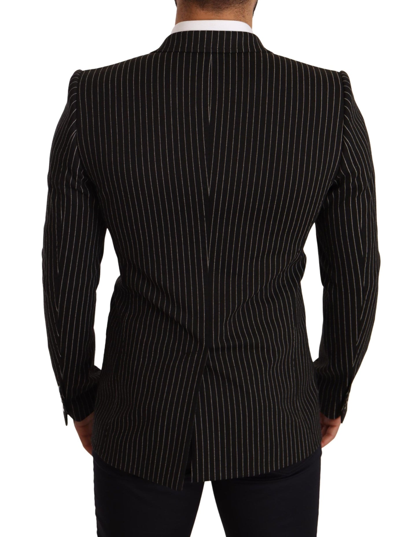 Italian tailored wool blazer with sharp peak lapels