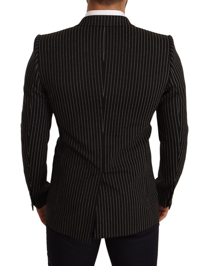 Italian tailored wool blazer with sharp peak lapels