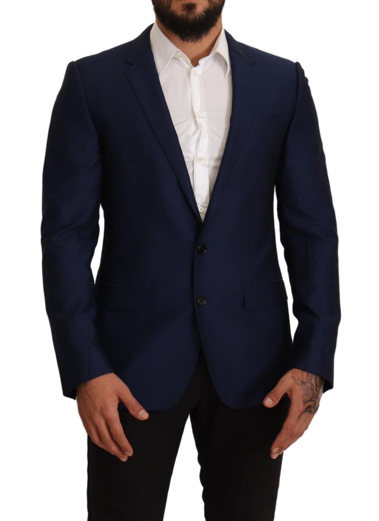 Elegant Single-Breasted Dolce & Gabbana Martini Blazer with Silk and Rayon Lining