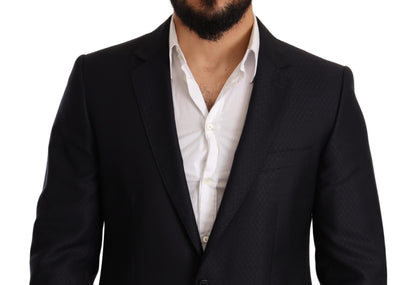 Two-button closure and subtle logo details on Dolce & Gabbana suit