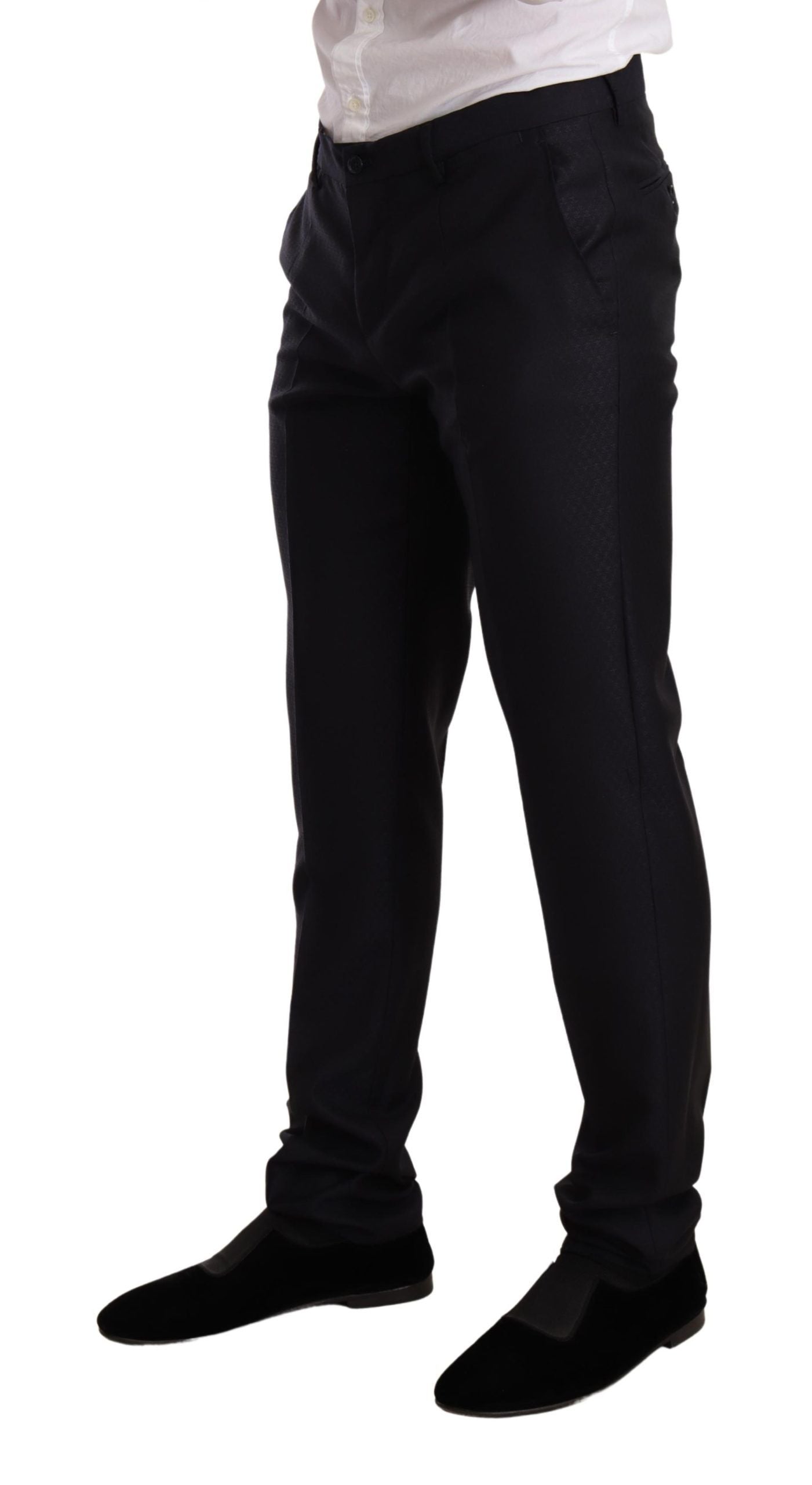 Dolce & Gabbana Elegant Slim Fit Jacquard Suit in Blue suitable for formal occasions
