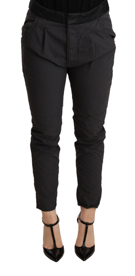 CYCLE Mid Waist Slim Fit Skinny Pants in Gray 100% Cotton