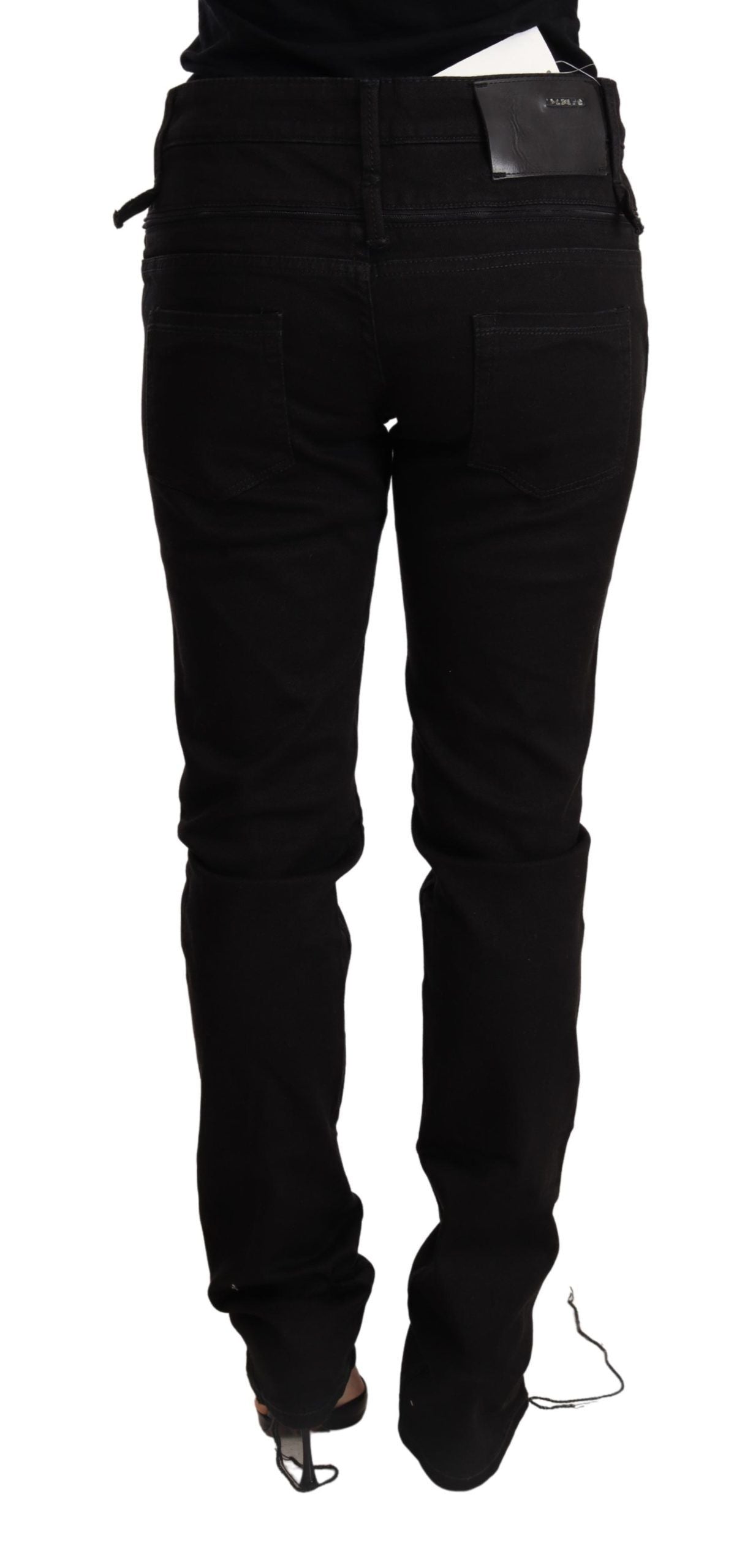Sleek and sophisticated black denim with Acht logo details
