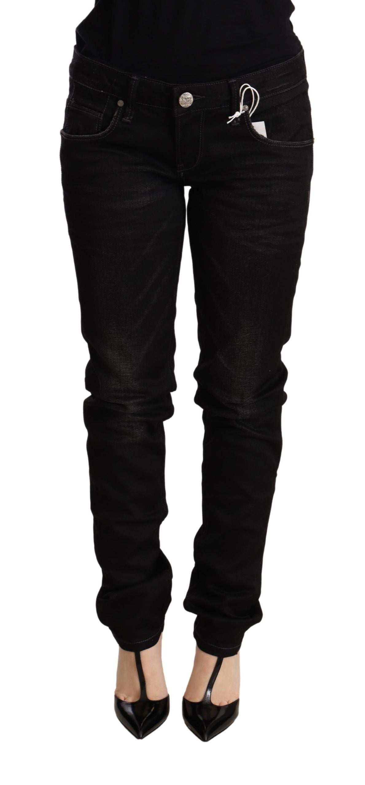 Exquisite black wash skinny jeans from Acht, crafted in Turkey