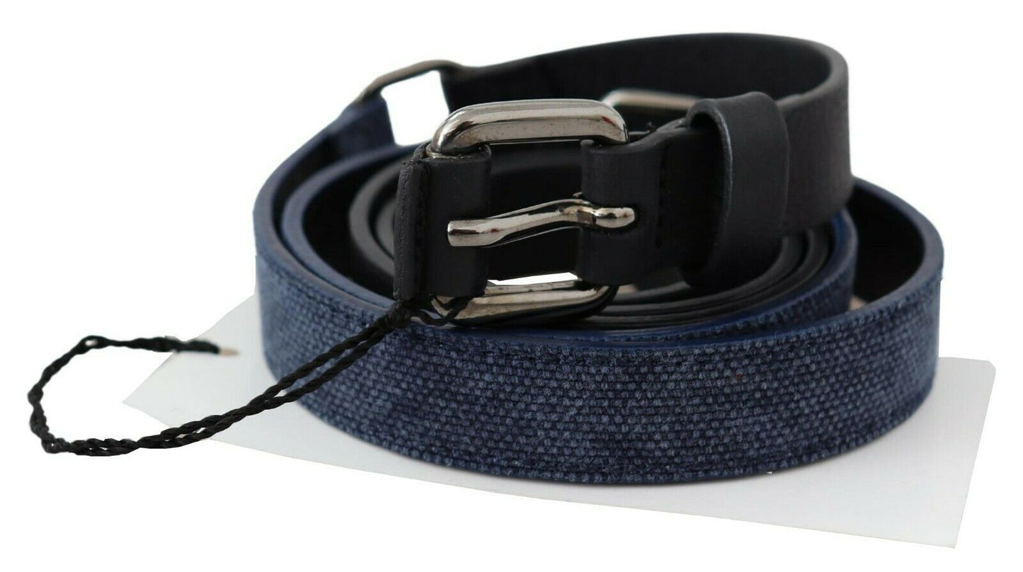 Costume National logo details on black leather belt made in Italy