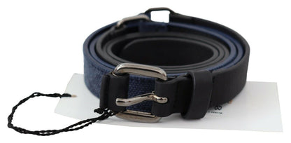 Elegant black leather adjustable belt with black-tone hardware and chic buckle fastening