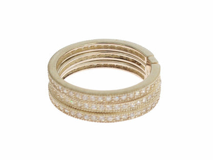 Nialaya Dazzling Sterling Silver CZ Crystal Ring with Sparkling Cubic Zirconia Stones
