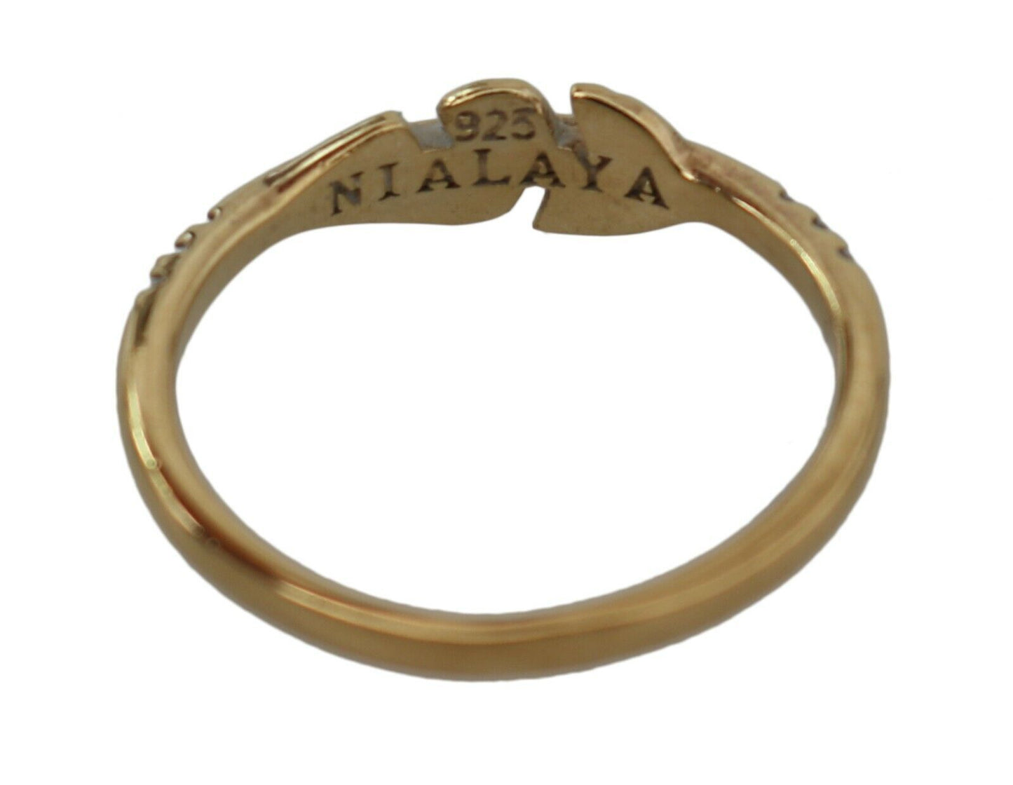 Luxurious Nialaya women’s ring adorned with shimmering CZ crystals