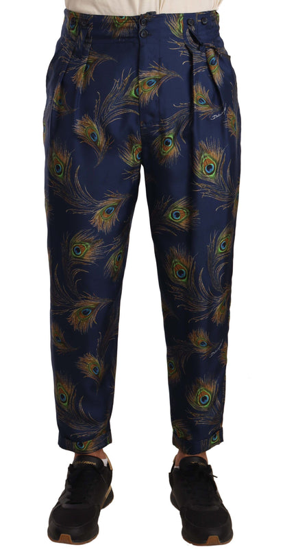 Dolce & Gabbana pants in slim tapered fit with vibrant blue hue