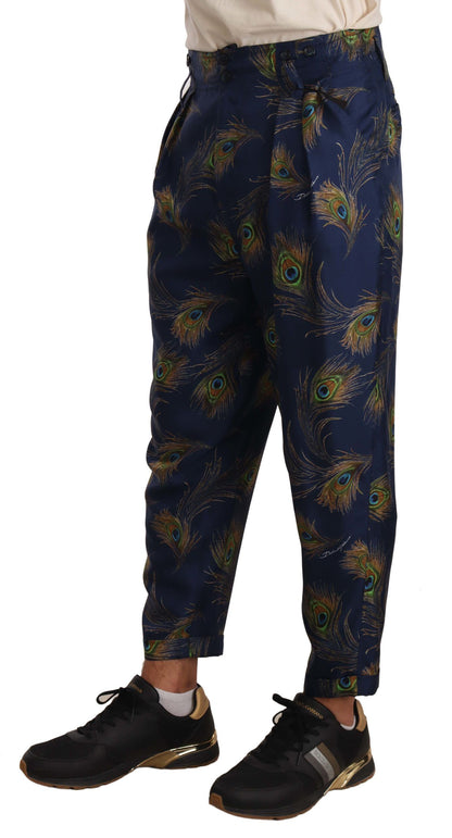 Luxurious 100% silk pants with zipper fly closure and logo details