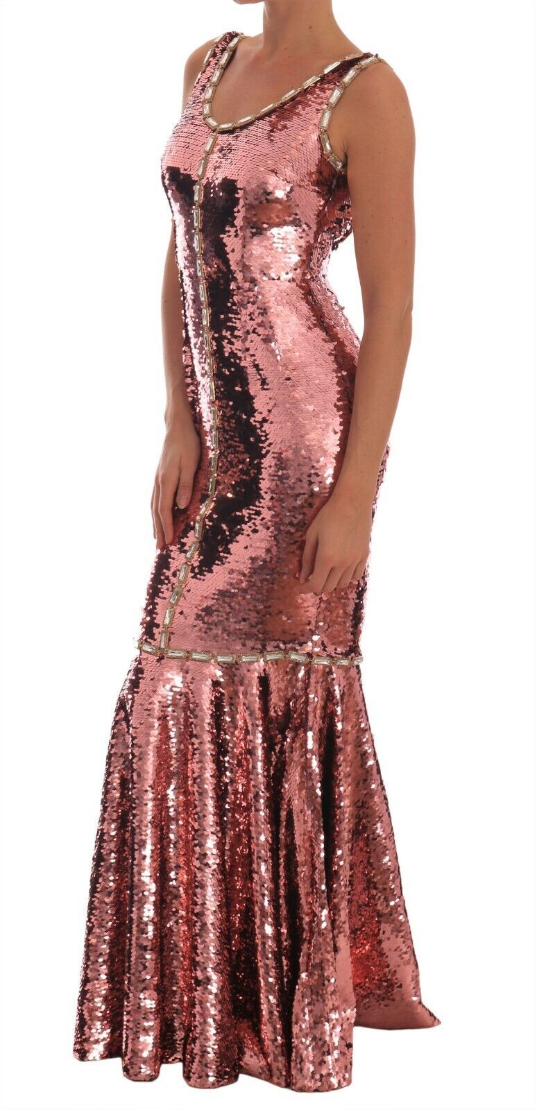 Dolce & Gabbana long sheath gown with intricate crystal embellishments