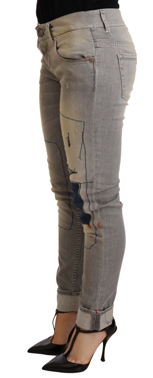 Versatile and effortlessly chic gray wash denim jeans