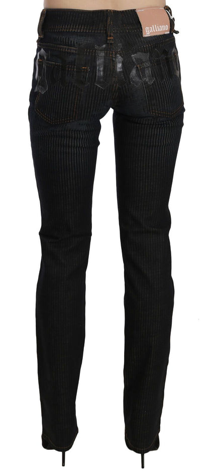 John Galliano Elegant Black Slim Fit Corduroy Jeans for Men