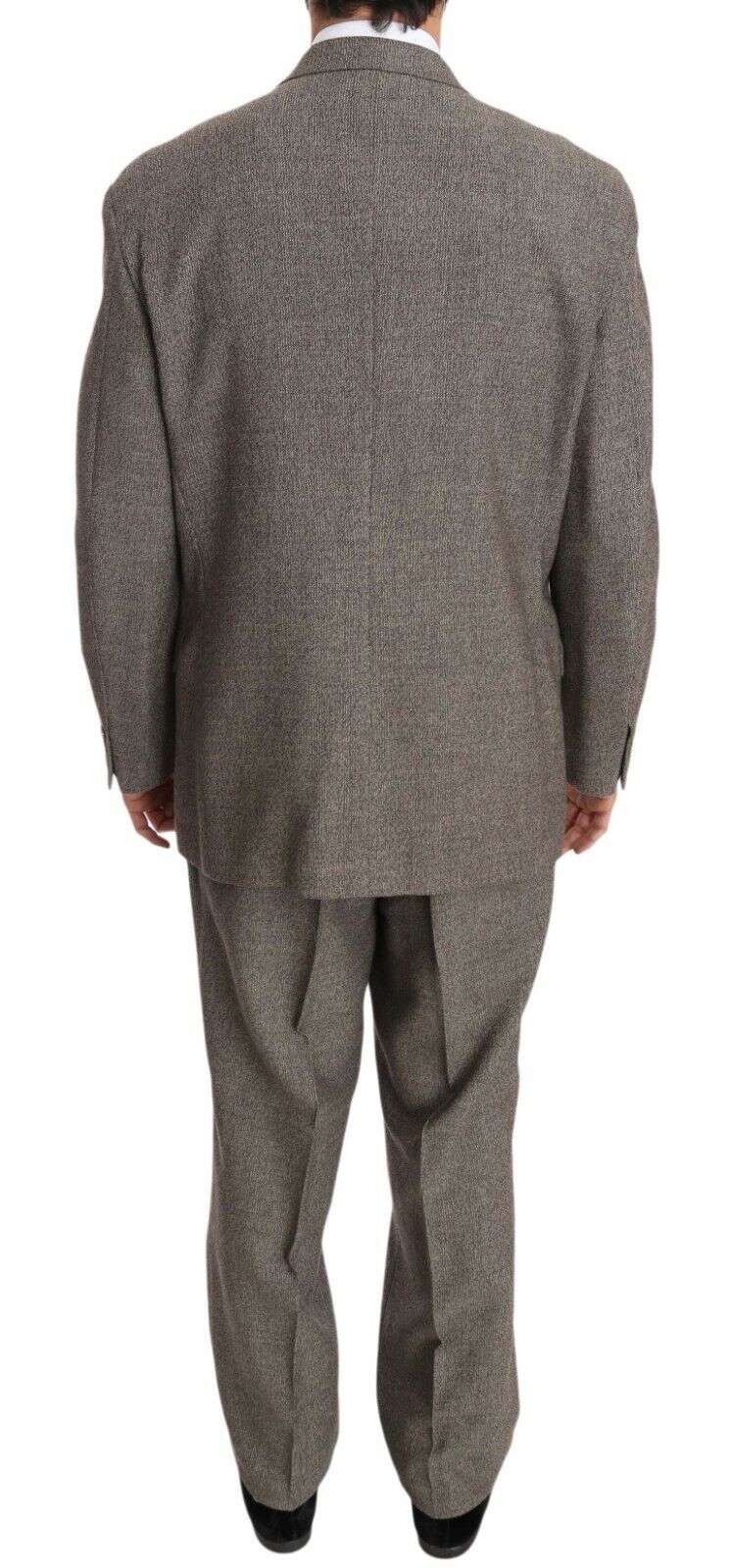 Luxurious light brown wool men's suit skillfully crafted in Italy