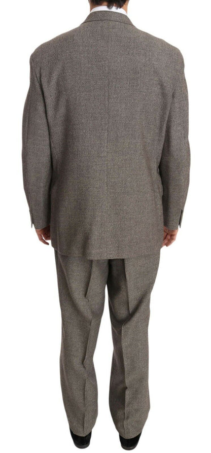 Luxurious light brown wool men's suit skillfully crafted in Italy