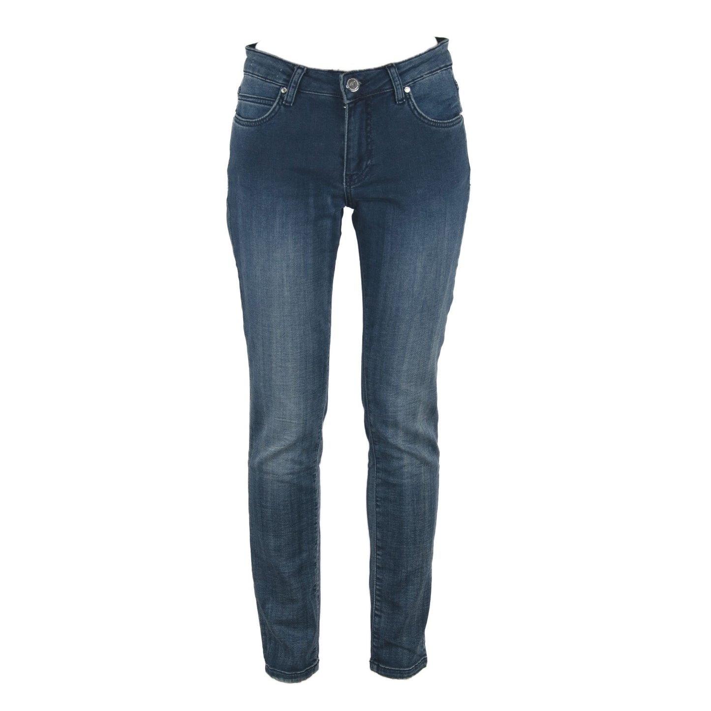 Maison Espin Chic Skinny Blue Sweat Pants for women, made from 98% Cotton and 2% Elastane, designed for a flattering fit and stylish edge