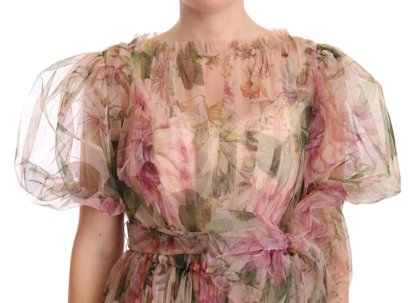 Italian luxury Multicolor floral print long maxi dress from Dolce & Gabbana