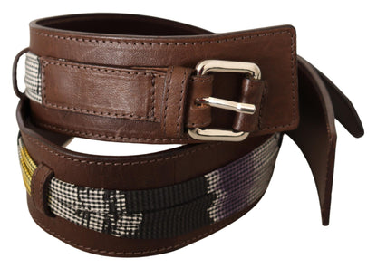 100% authentic leather belt from Costume National in a versatile brown hue