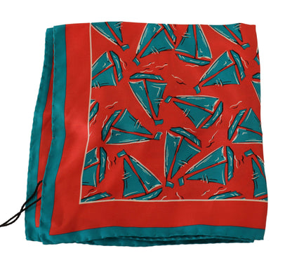  100% Silk Pocket Square Made in Italy with Logo Details