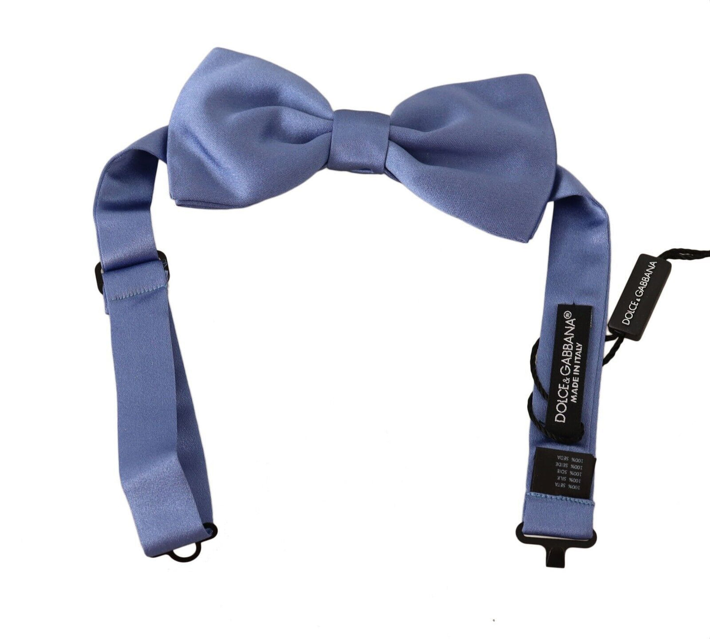 Dolce & Gabbana Elegant Purple Silk Bow Tie crafted in Italy with luxurious 100% silk