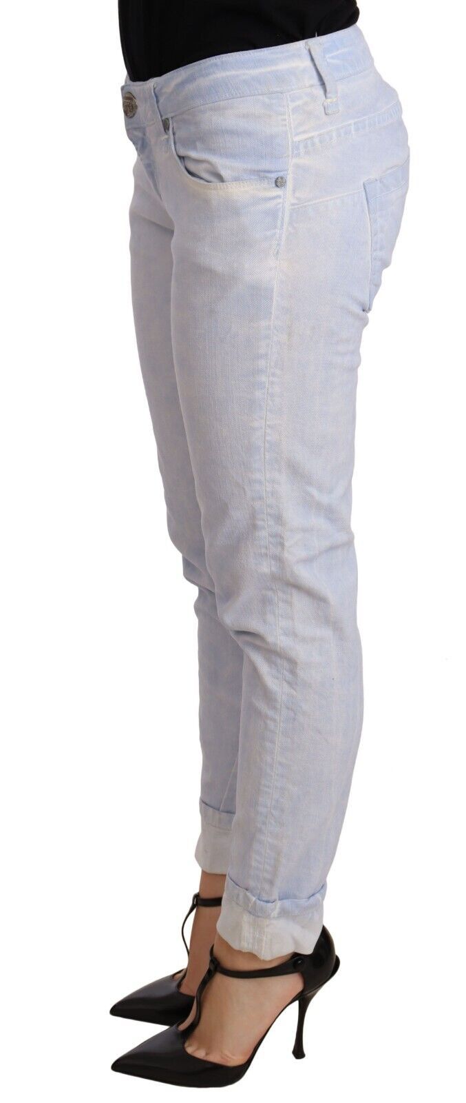 100% Authentic Acht cotton denim jeans in a versatile light blue hue