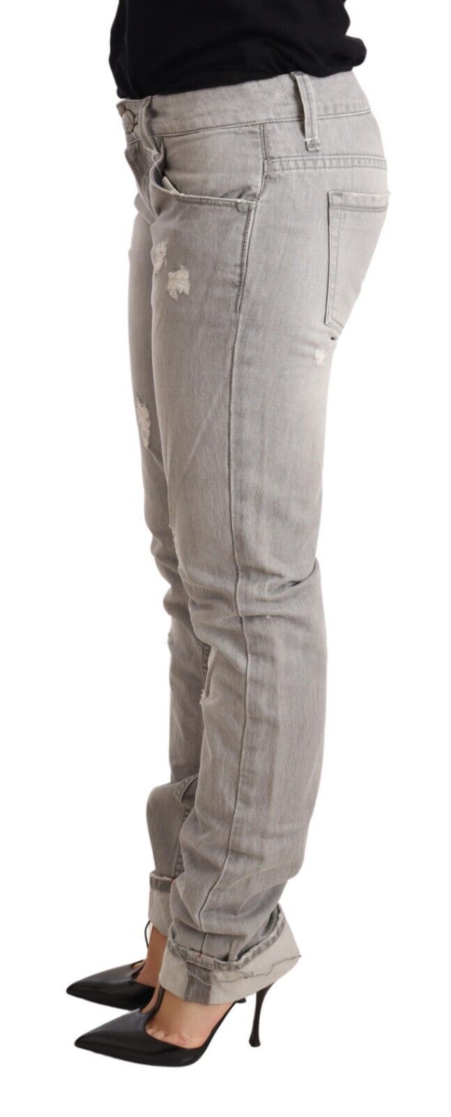 Luxurious Italian Acht jeans with edgy tattered detail