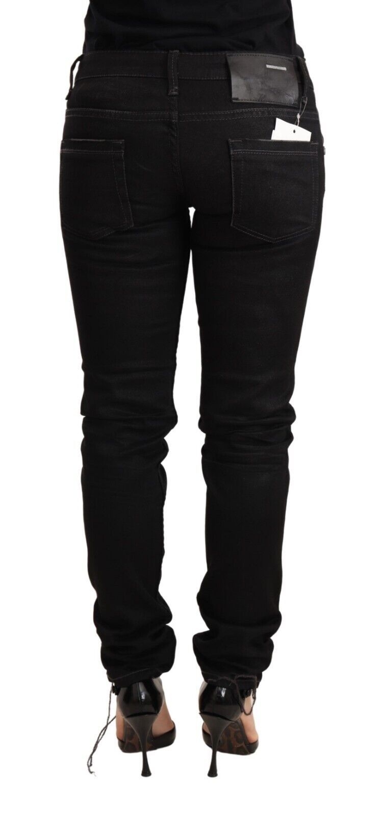  Acht Skinny Jeans with contemporary black washed look and low waist design 