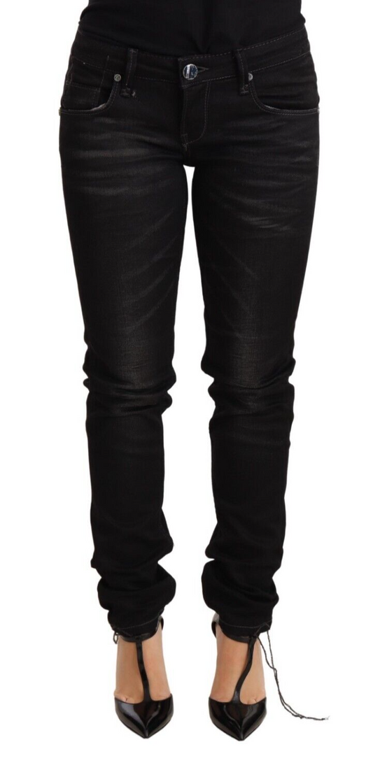 Acht Sleek Black Washed Skinny Jeans made of high-quality cotton 